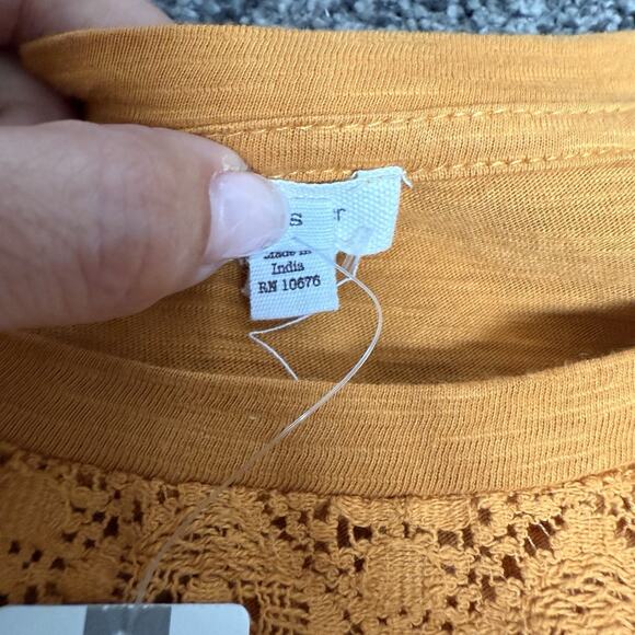 Anthropologie Eze Sur Mer Cotton Top Yellow, Long Sleeve, Size Small Boho NWT - Picture 7 of 12